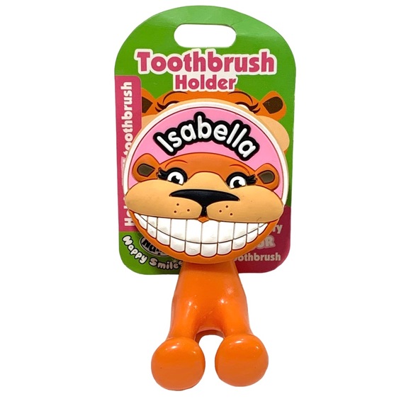 Happy Smiles Personalized Kids Toothbrush Holder Isabella Lion - Picture 1 of 4